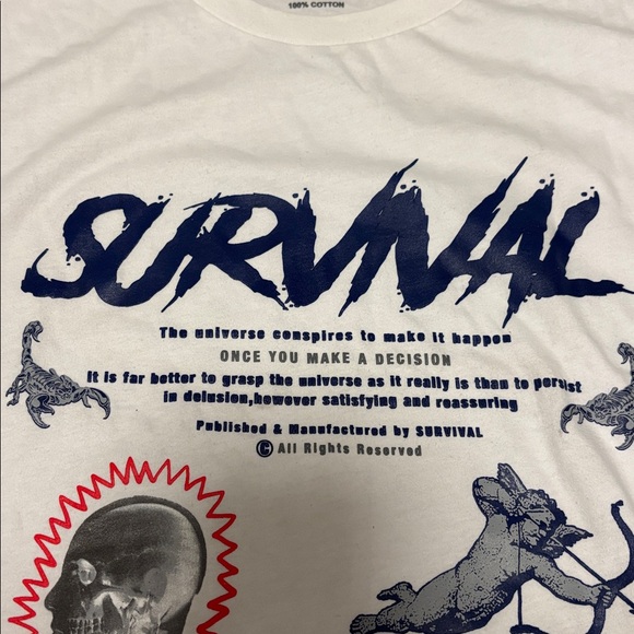 Survival SRVL White Graphic T-Shirt Size: 3XL NWOT - Picture 3 of 5